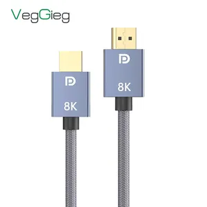 Veggieg DP Ke DP 1.4V Desain Baru Aluminium Alloy DisplayPort untuk Menampilkan Port Kabel Kompatibel Gaming Streaming Monitor Laptop