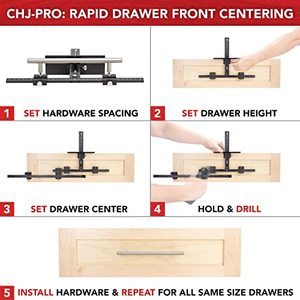 Outils True Position <span class=keywords><strong>PRO</strong></span> pour la pose de quincaillerie de meuble - Installation plus rapide des poignées et boutons de façade de tiroir - Fabriqué aux États-Unis - Calibré à la main - Product Image 5