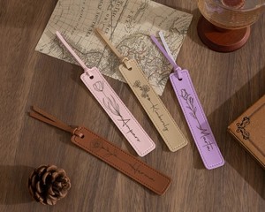 Marque-pages personnalisables en similicuir Mineti MLBK, gravables au laser, cadeaux de lecture pour les amateurs de livres, cuir végétalien - Product Image 3