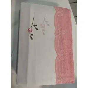 Parure de lit double Bombon 4 pièces 100% coton broderie florale style princesse pour la maison - Product Image 3