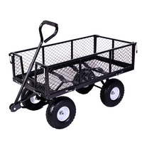 Chariot utilitaire de jardin, chariot de jardin robuste en maille, chariot à benne, chariot utilitaire avec connecteur de Traction
