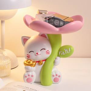 Decorazioni per gatti portafortuna fiori di ciliegio-regalo di buon auspicio per la casa-decorazione per lo studio e la scrivania da ufficio - Product Image 4