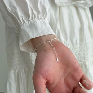 Dylam Fine Fashion Jewelry Manufacturer <b>Rope</b> <b>Chain</b> 925 Sterling Silver Bead Beaded Red Bead Bangles Bracelets for Women - Product Image 3