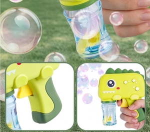 Nueva máquina de burbujas automática de plástico para niños, soplador de pistola de burbujas de dinosaurio eléctrico para exteriores - Product Image 6