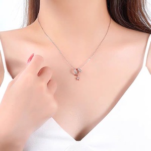 Lilia 100% 925 argento sterling geometrico intrecciato di stelle collana con ciondolo lucente catena collo CZ per le donne ragazze regali - Product Image 2