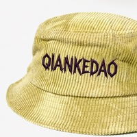 Chapeau Bob en Velours Côtelé Kaki Personnalisé avec Logo Brodé, Chapeau de Soleil Unisexe en Coton pour Sport, Pêche, Décontracté, Printemps, Été, Streetwear