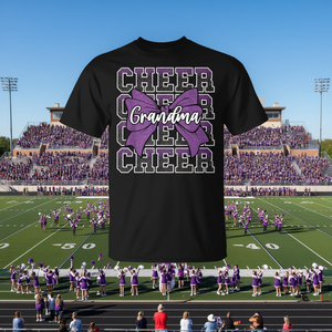 Camiseta Morada con Lazo para Abuela, Camiseta Deportiva de Animadoras - Product Image 3