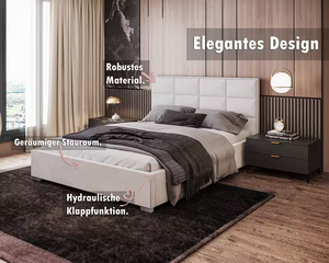 <span class=keywords><strong>Letto</strong></span> Contenitore Stockholm Design Moderno/Italiano, Struttura in Legno Massello, Regolabile, Multifunzionale, Arredamento di Lusso con Contenitore - Product Image 3