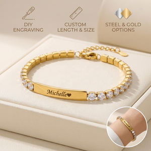Yiwu Aceon catena a maglie <span class=keywords><strong>di</strong></span> diamanti in acciaio inossidabile gioielli da sposa per donna <span class=keywords><strong>bracciale</strong></span> personalizzato personalizzato personalizzato in pietra da Bar - Product Image 1