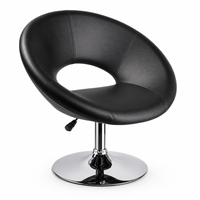 Tabouret de bar pivotant réglable en cuir PU, chaise de comptoir de cuisine ronde rembourrée avec base chromée pour la maison et les cafés