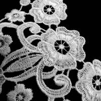 Faux col brodé en dentelle, blanc, accessoires, faux col, broderie, ajouré