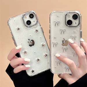 Coque pour <span class=keywords><strong>iPhone</strong></span> 16 Pro Max, nœud papillon étoilé, paillettes, transparente, coque pour <span class=keywords><strong>iPhone</strong></span> 14, style coréen, fille, 15 Plus, 13, 12, 11, 17 Pro Max, coque pour <span class=keywords><strong>iPhone</strong></span> 16 - Product Image 2
