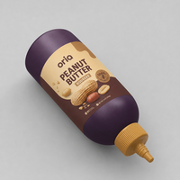 Bouteille en plastique givrée violette de 250 ml, 300 ml, 500 ml, 750 ml pour sauce, avec étiquette personnalisable, idéale pour le beurre de cacahuète et les sauces BBQ