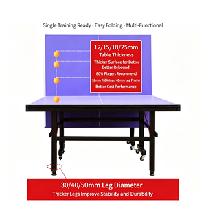 Mesa de Ping Pong Plegable de Alta Densidad para Competición, Mesa de Tenis de Mesa Móvil para Interiores, Tamaño Estándar con Ruedas - Product Image 5