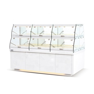 Customized wooden bread display cabinet showcase shelf counter cabinet for bakery