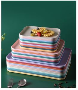 Bandeja de Servicio Duradera y Moderna para Comida Rápida, Postres de Hotel y Restaurantes, Plato de Plástico de Fibra de Trigo para Té - Product Image 4