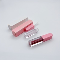 Mode Unique Carré Transparent Cristal Lèvres Glaçure 1.5ml Fine Tête De Brosse Applicateur Maquillage Cosmétiques Brillant À Lèvres Tube