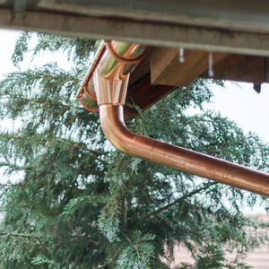 Cắt giảm giá 5 in. X 10 ft Đồng mưa máng xối Kim loại nửa vòng vuông máng xối hiện đại mưa máng xối - Product Image 2