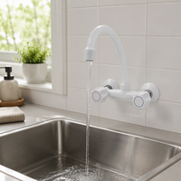 Robinet mural de salle de bain moderne à double poignée en plastique, avec cartouche céramique, 2 trous, haute qualité, prix abordable