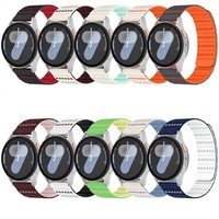 Bracelets en silicone bicolores compatibles avec Galaxy Watch, bracelets magnétiques en silicone pour Samsung Watch 7ème génération (version cellulaire)