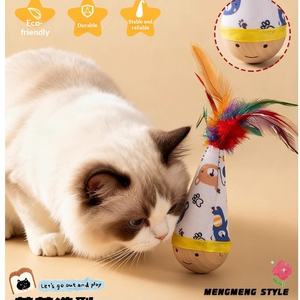 Jouet interactif amusant pour chat d'intérieur : Jouet à plumes auto-rotatives, jouet <span class=keywords><strong>anti</strong></span>-ennui pour chatons et chats, fournitures essentielles - Product Image 4