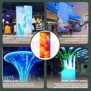 Trong nhà cong xi lanh màn hình quảng cáo ma trận Bảng điều chỉnh p1.86 không thấm nước lập trình linh hoạt Led scroll hiển thị lớn - Product Image 5