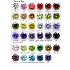 Wholesale Jewelry Artificial Round Brillant Star Cut Loose CZ Gemstone 5A Color Cubic Zirconia Stones