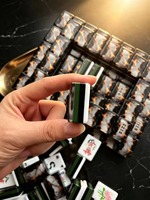 Blocs de Mahjong en marbre noir et or craquelé imperméables, kit de Mahjong chinois en résine brillante durable