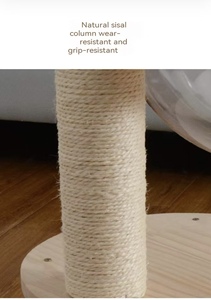 Structure d'escalade pour chat en bois massif, style classique moderne, à 4 niveaux, <span class=keywords><strong>avec</strong></span> poteaux en corde de sisal, <span class=keywords><strong>lit</strong></span> pour chat et plateforme de saut intégrés en une seule pièce - Product Image 4