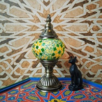 Lanterne électrique LED rétro en fer forgé et vitrail, style mosaïque marocaine et turque, faite à la main, pour hôtel, salon, chambre, café