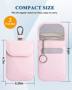 Sac Faraday en cuir PU, pochette de protection pour clé de voiture Faraday, téléphone portable, blocage du signal RFID, <span class=keywords><strong>anti</strong></span>-<span class=keywords><strong>piratage</strong></span>, étui pour clé de voiture - Product Image 5