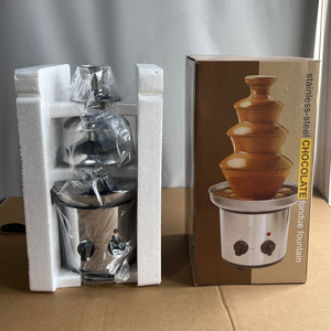 Fontaine <span class=keywords><strong>à</strong></span> chocolat électrique <span class=keywords><strong>à</strong></span> 4 niveaux en acier inoxydable pour usage commercial et domestique, type cascade - Product Image 1