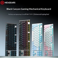 Clavier mécanique filaire pour jeux HEXGEARS GK715 87 touches, interrupteurs Kailh Blue, rétroéclairage blanc, panneau en alliage, anti-ghosting 1000Hz