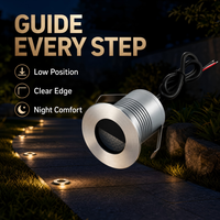 Lumière LED encastrée au sol anti-éblouissement à découpe demi-lune 5W avec dissipateur de chaleur à ailettes pour éclairage de passerelles et escaliers