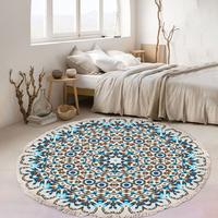 Tapis de salon moderne en polypropylène à motif pois, antidérapant et amorti