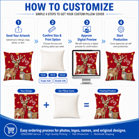 Housse de coussin décorative de Noël en gros avec motif renne, taie d'oreiller de vacances pour canapé, chambre et décoration intérieure