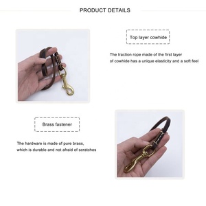Correa de plomo para mascotas de cuero auténtico de primera calidad, venta al por mayor, correa de perro de cuero genuino de vaca de lujo personalizada con hebilla de latón - Product Image 2
