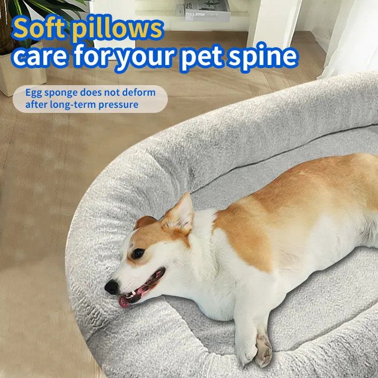 Cama para perros enorme de nuevo diseño, comodidad Superior, cuello suave, refuerzo de cabeza, espuma viscoelástica, cama ortopédica grande para perros humanos para adultos