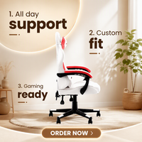 Chaise de jeu ergonomique minimaliste moderne en cuir PU avec dossier ailé réglable en hauteur, accoudoirs inclinables et pivotants