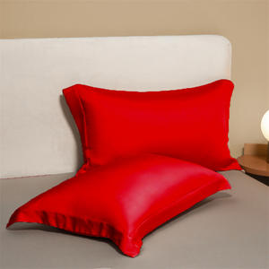 Taie d'oreiller en soie glacée TIKI HOME de luxe - Fermeture enveloppe, couleur unie, douce, respirante, résistante à la décoloration, 100% polyester, personnalisable - Product Image 2