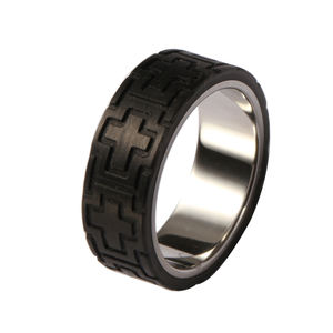 Tizti Bijoux Hommes Bande De Mariage Personnalisé Hommes En Gros En Acier Inoxydable Tungstène Pneu Noir Anneaux En Fiber De Carbone - Product Image 4