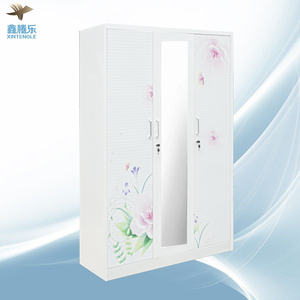 Tengle Vente Flash <span class=keywords><strong>Pas</strong></span> <span class=keywords><strong>Cher</strong></span> En Acier 3 Portes Almirah Meubles de Chambre <span class=keywords><strong>avec</strong></span> <span class=keywords><strong>Serrure</strong></span> et Clé En Acier Fleur Impression Armoire En Métal - Product Image 2