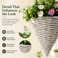 Panier suspendu avec arrangement floral artificiel de marguerites violettes et de verdure pour balcon, jardin, hôtel, mariage, maison, décoration extérieure