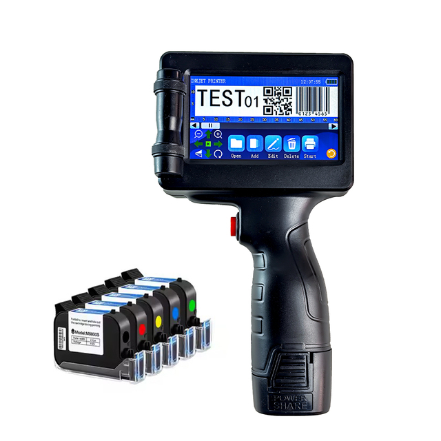 High Quality Portable Handheld Smart Inkjet Printer with Fast Dry Ink for Flex and Tube Printing Time/Date & Batch Code Printer