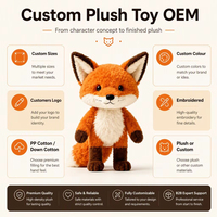 Peluche Renard Personnalisée en Gros, Jouet en Peluche sur Mesure, Personnalisable, Fabrication sur Commande, Jouet Doux, Personnage en Peluche, Cadeau de Marque OEM