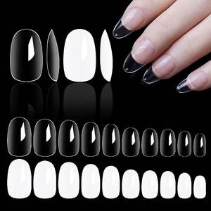 600 Uds. Por juego de uñas postizas <span class=keywords><strong>diseño</strong></span> redondo corto <span class=keywords><strong>transparente</strong></span> medio corto uñas postizas DIY salón de <span class=keywords><strong>manicura</strong></span> - Product Image 2