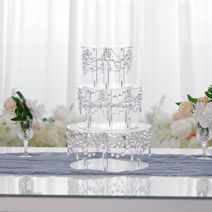 Vente chaude nouveau support de gâteau en acrylique à trois couches romantique mariage fête d'anniversaire décoration accessoires Dessert présentoir décoration - Product Image 4