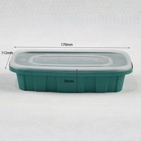 Boîte de conservation alimentaire en plastique vert avec couvercle en plastique transparent, pour emballer les aliments des employés de bureau et pour le stockage des aliments à domicile