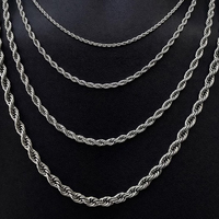 Collier en acier inoxydable plaqué or 18 carats, chaîne torsadée en or rempli PVD de 5 mm, 4 mm, 3 mm, pour hommes et femmes, sans ternissement, vente en gros
