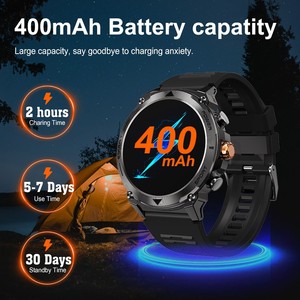 Montre connectée pour homme avec assistant vocal IA, appel SOS, suivi d'activité, fréquence cardiaque et sommeil, écran AMOLED en silicone, IP68 - Product Image 2